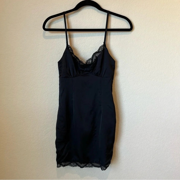 Princess Polly Black Slip Dress - Picture 1 of 4